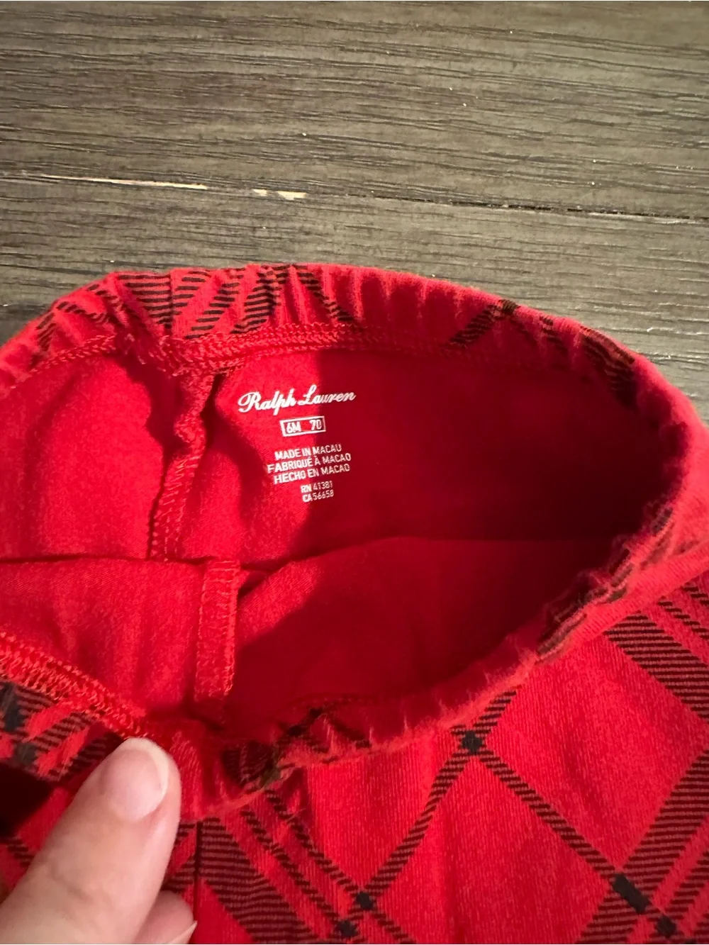 6mth Ralph Lauren Red Plaid Stretch Leggings